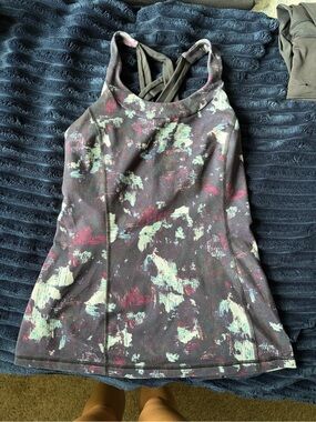 lululemon athletica Abstract Print Crisscross Back Tank - Purple, Mint, Pink